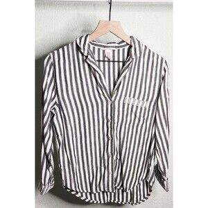 Victoria's Secret black/white button-up sleep shirt